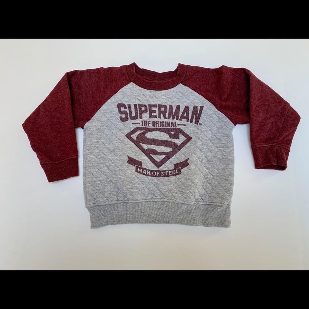 Toddler 5T Superman Sweatshirt Quilted